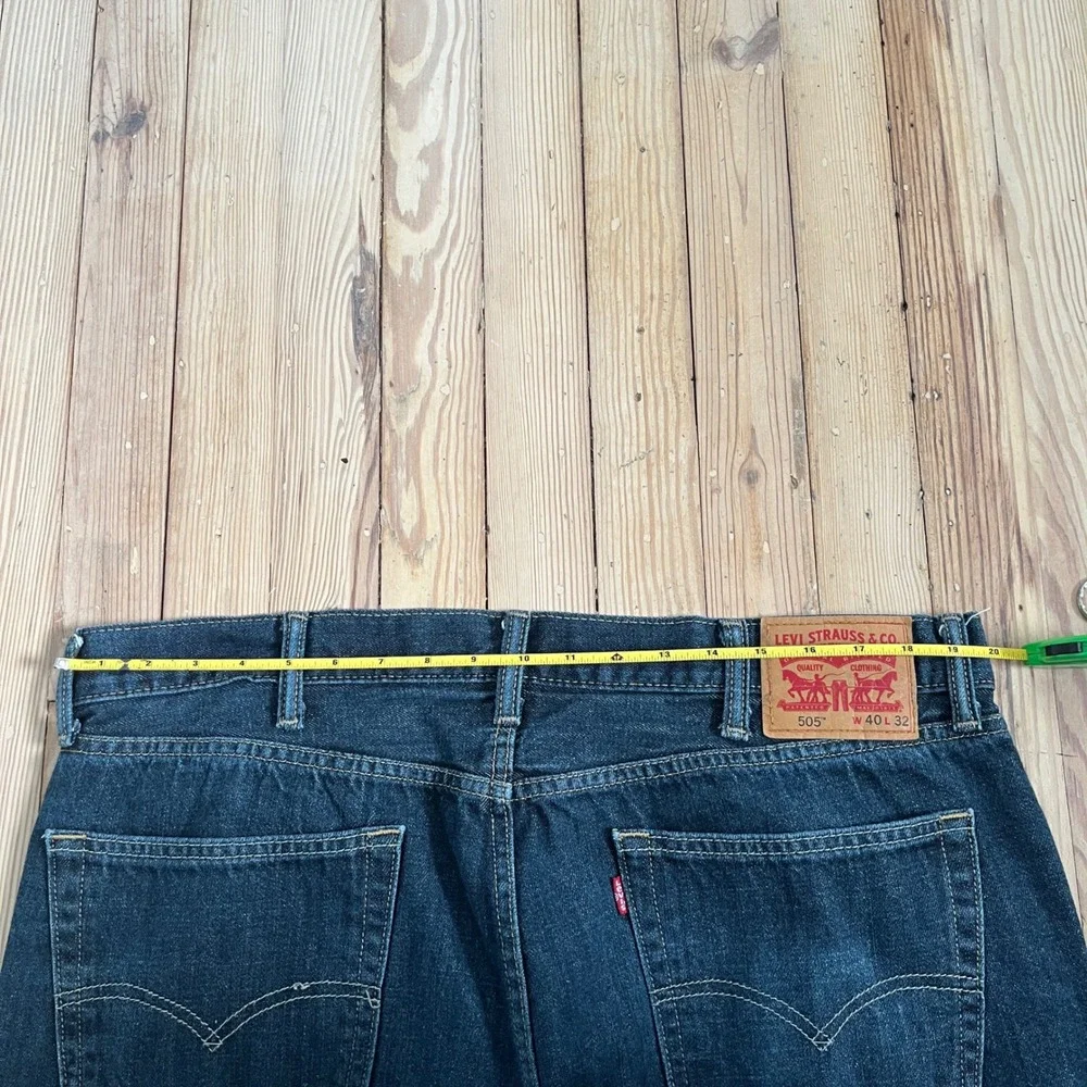 Levi Strauss Co 505 Mens Dark Wash Jeans W40 L32 Straight Fit Denim Pants casual